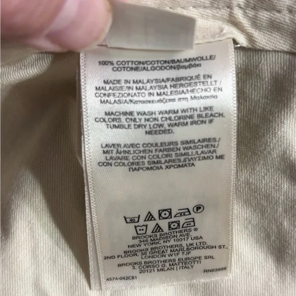 BROOKS BROTHERS Advantage Chinos Clark Fit in British Tan 44 x 29”